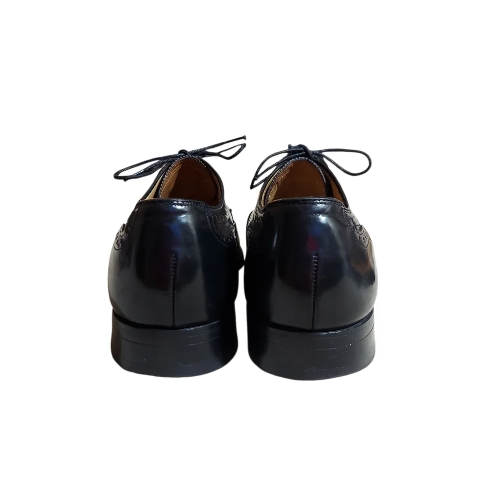 Johnston & Murphy Black Leather Aristocraft Vintage wingtip oxford dress shoes